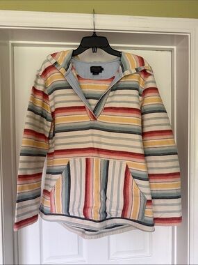 Pendleton Baja Hoodie Pastel Stripe Cotton Pullover L